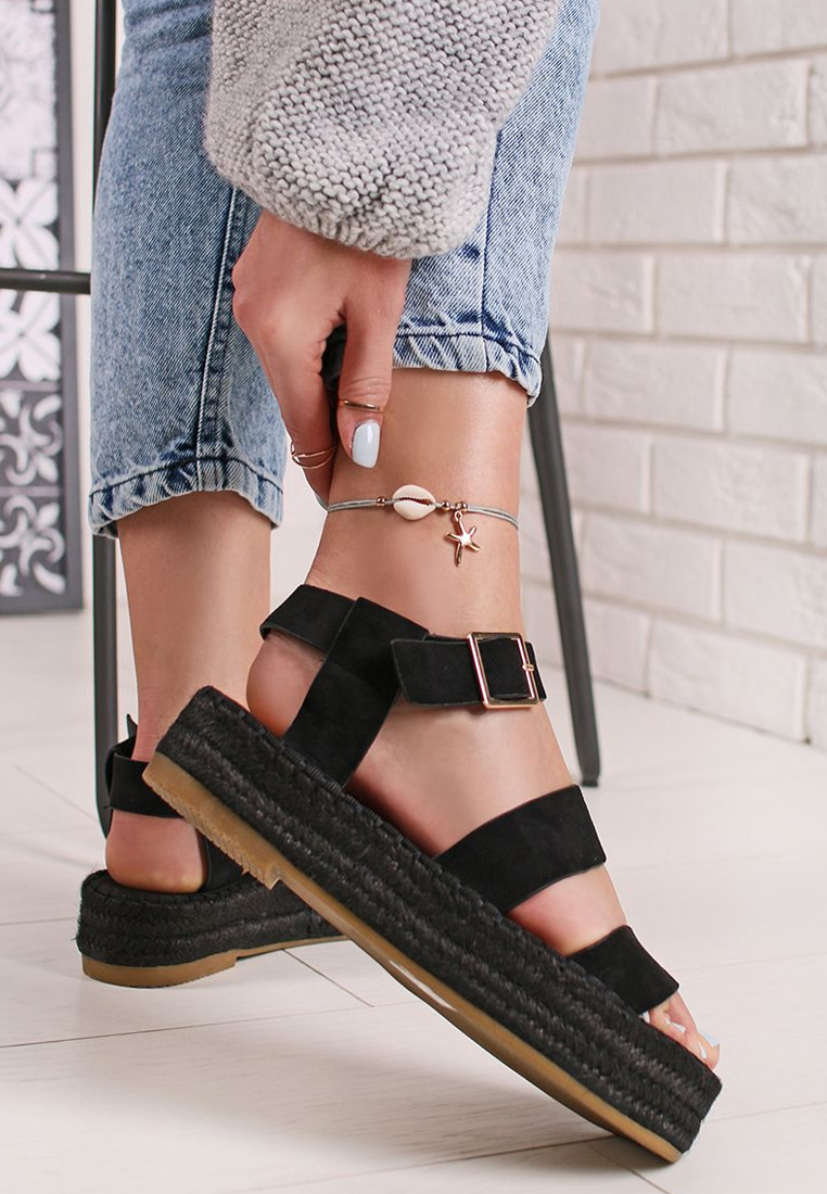 Espadrillas zeppa nero Coraline