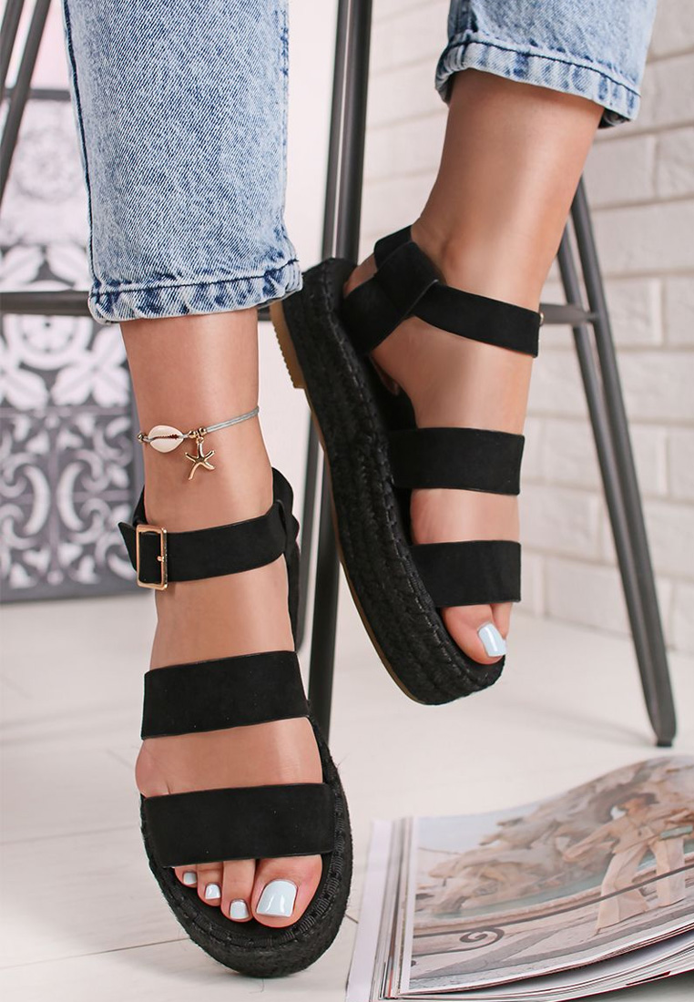 Espadrillas zeppa nero Coraline