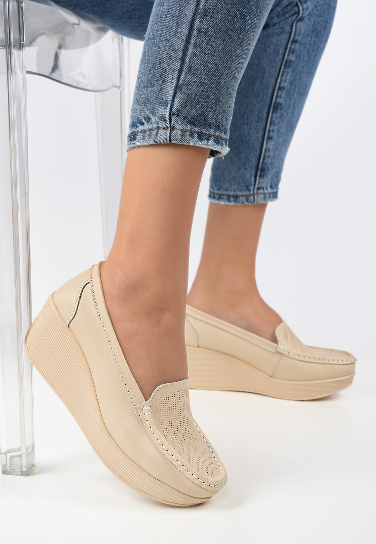 Mocassini donna platform Tangelo beige