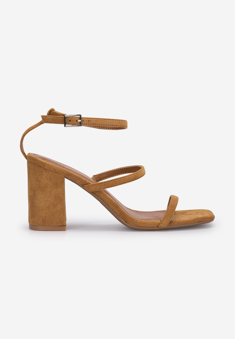 Sandali con tacco largo Laresa Camel