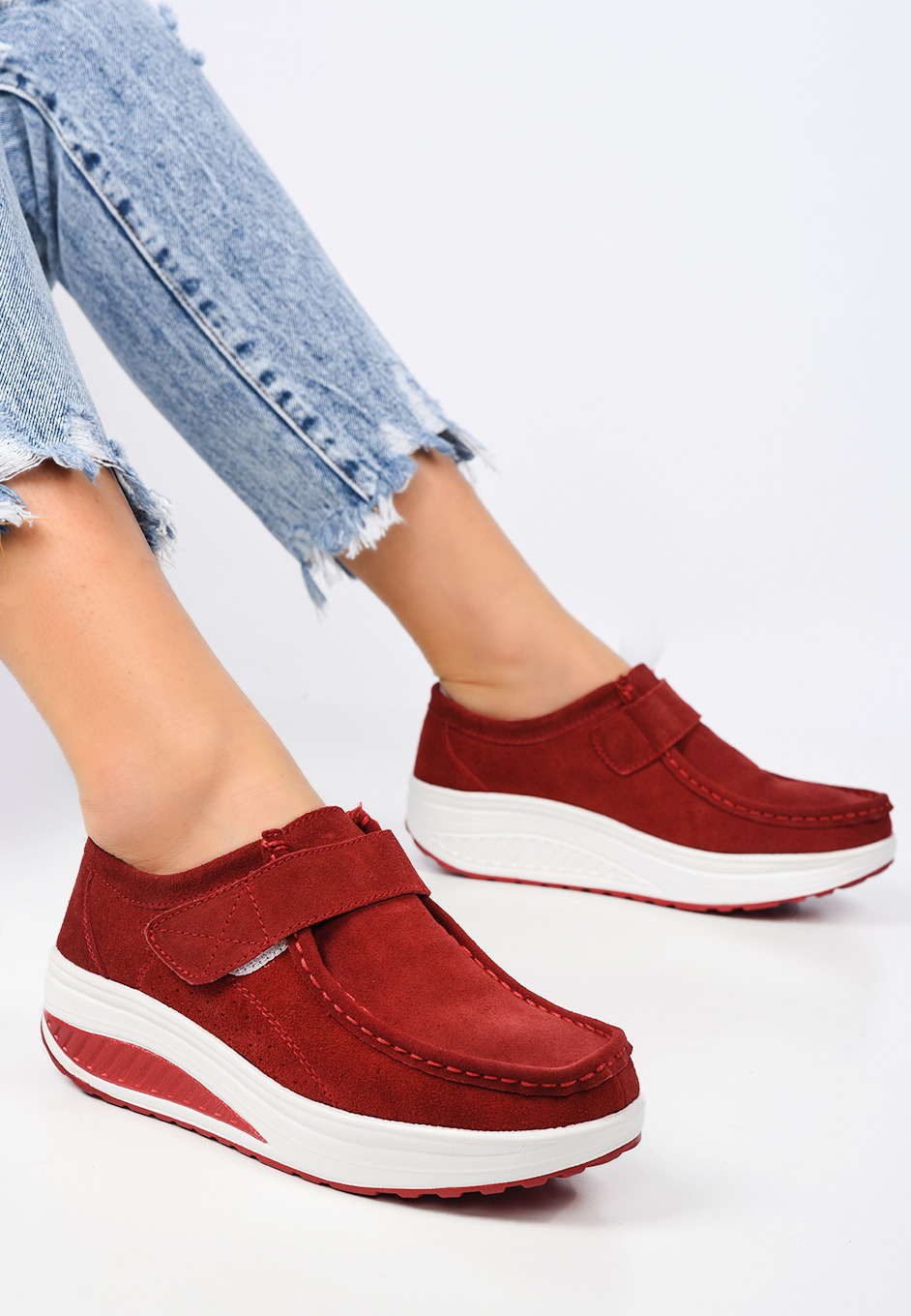 Mocassini pelle Justina 2A rosso