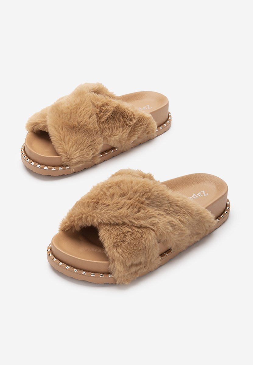 Pantofola donna invernale Camel Lightness