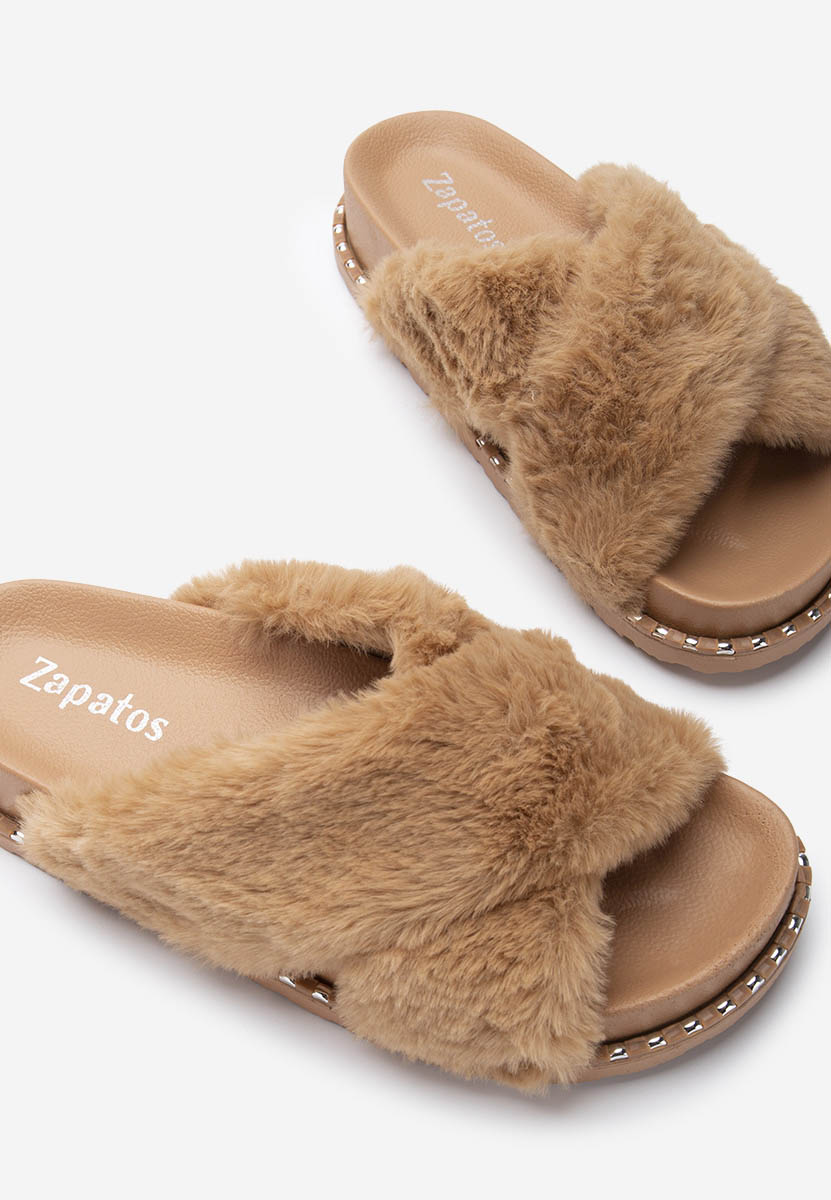 Pantofola donna invernale Camel Lightness