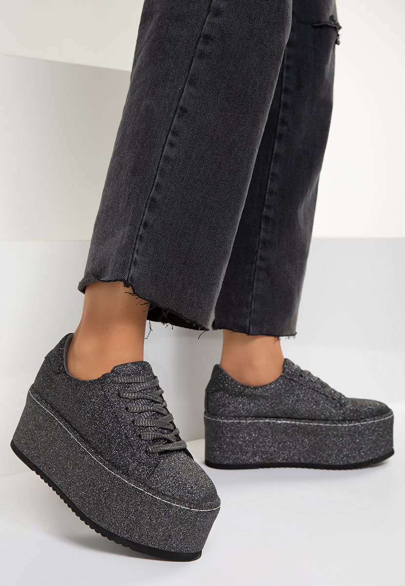 Sneakers con zeppa grigio Elegance