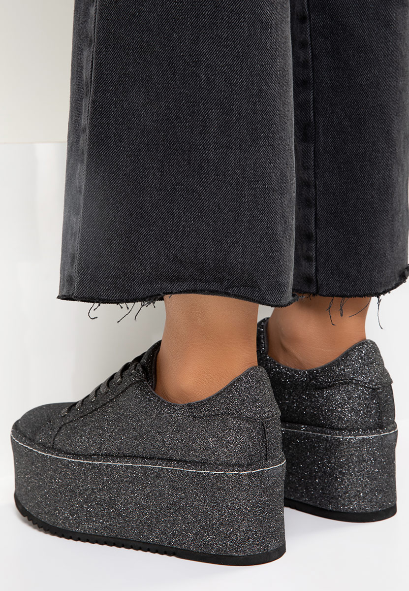 Sneakers con zeppa grigio Elegance