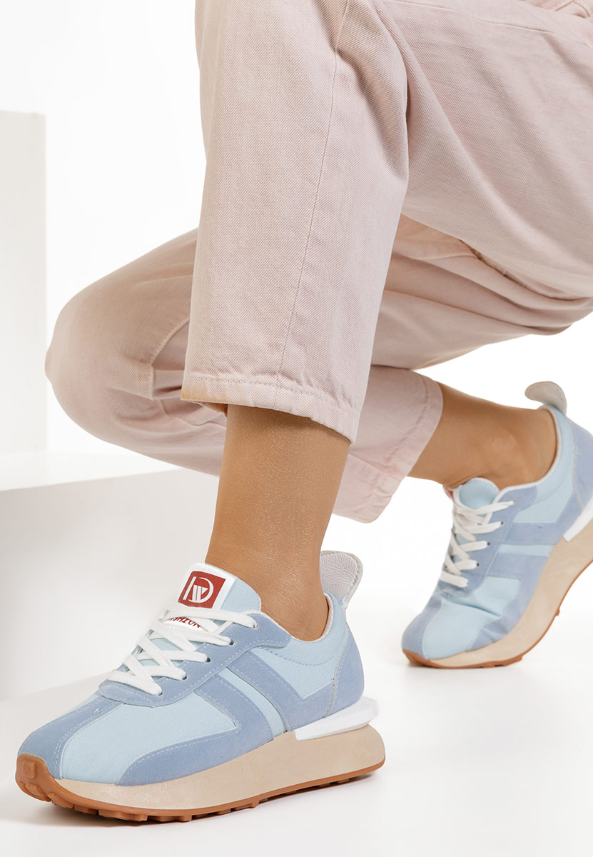 Sneakers alte con zeppa Pueblo blu
