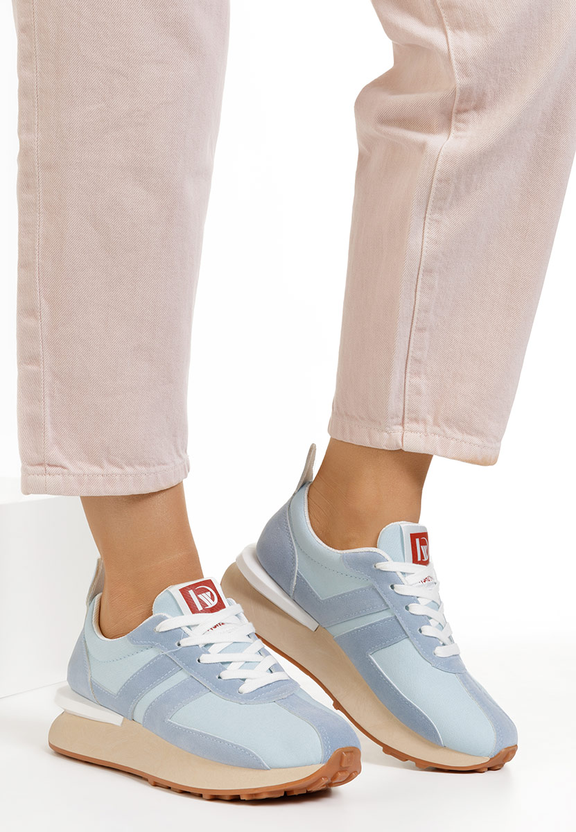 Sneakers alte con zeppa Pueblo blu