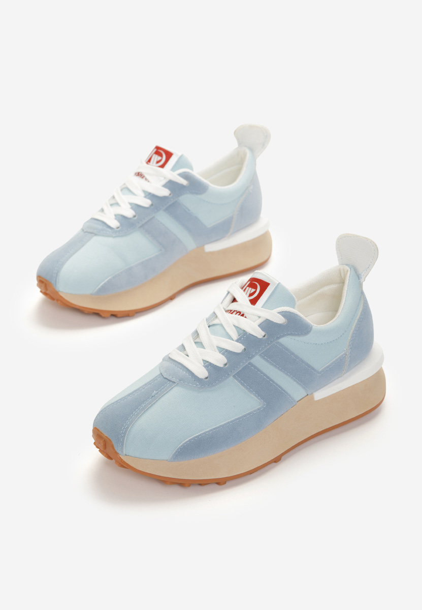 Sneakers alte con zeppa Pueblo blu