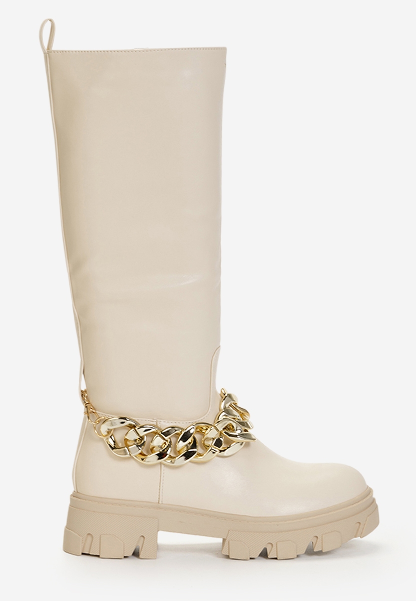 Stivali da donna beige Aliana