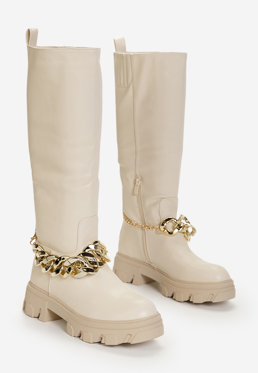 Stivali da donna beige Aliana