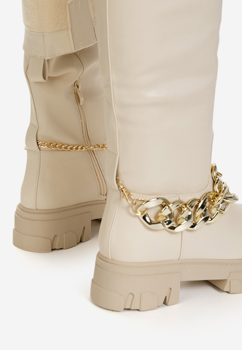 Stivali da donna beige Aliana