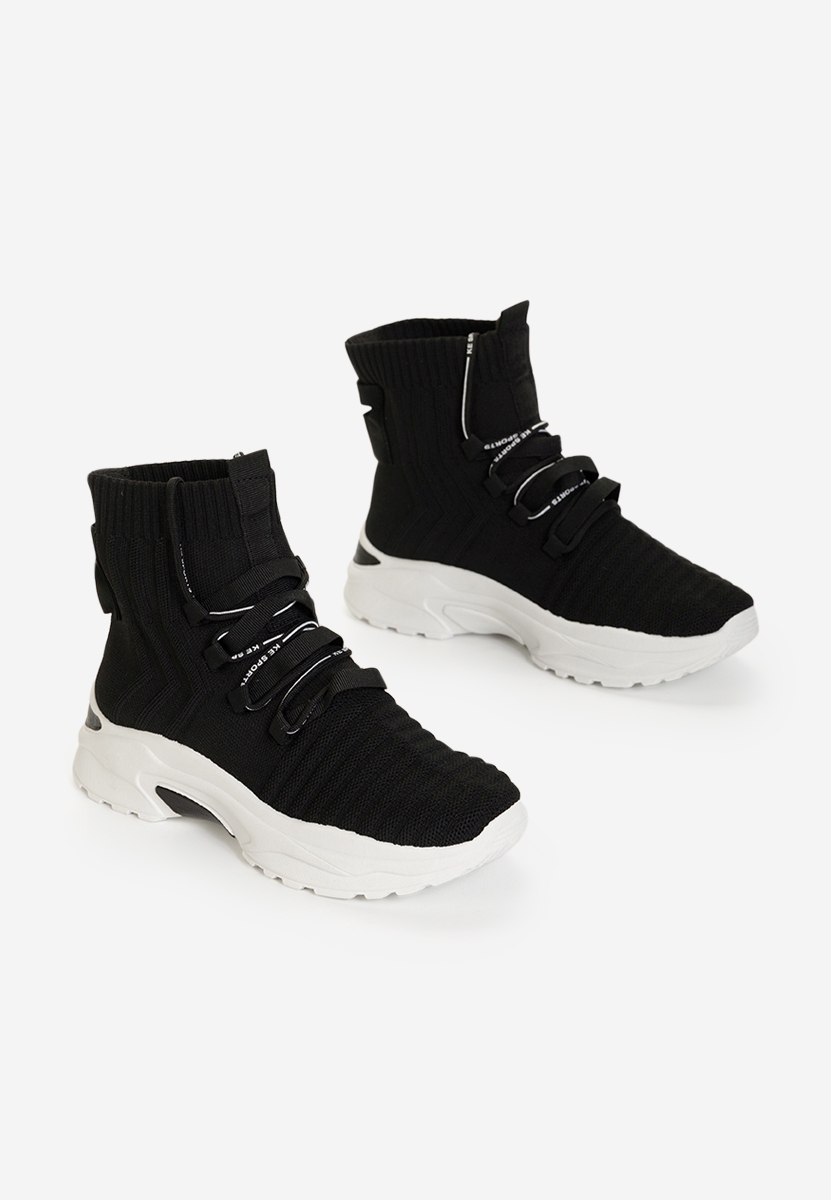 Sneakers donna alte tipo calzino nero Karrie