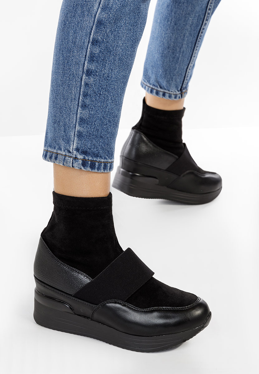 Sneakers con zeppa nero Soliana