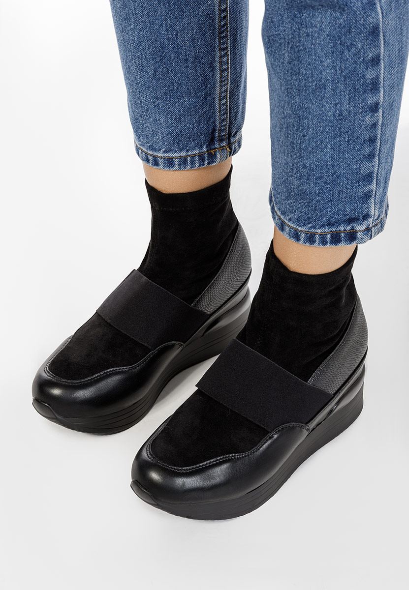 Sneakers con zeppa nero Soliana