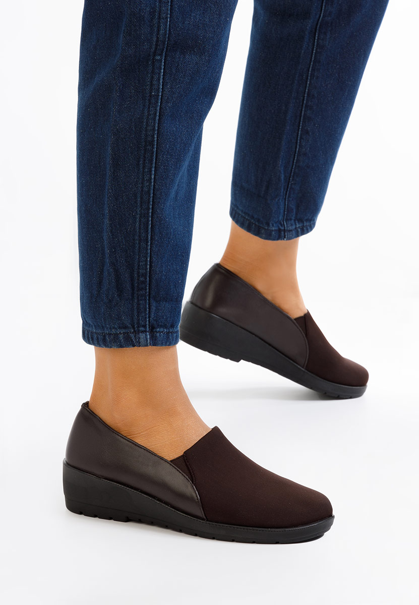 Mocassini donna platform Yanira Marrone