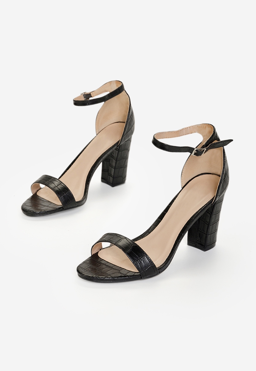Sandali con tacco largo Leilana nero