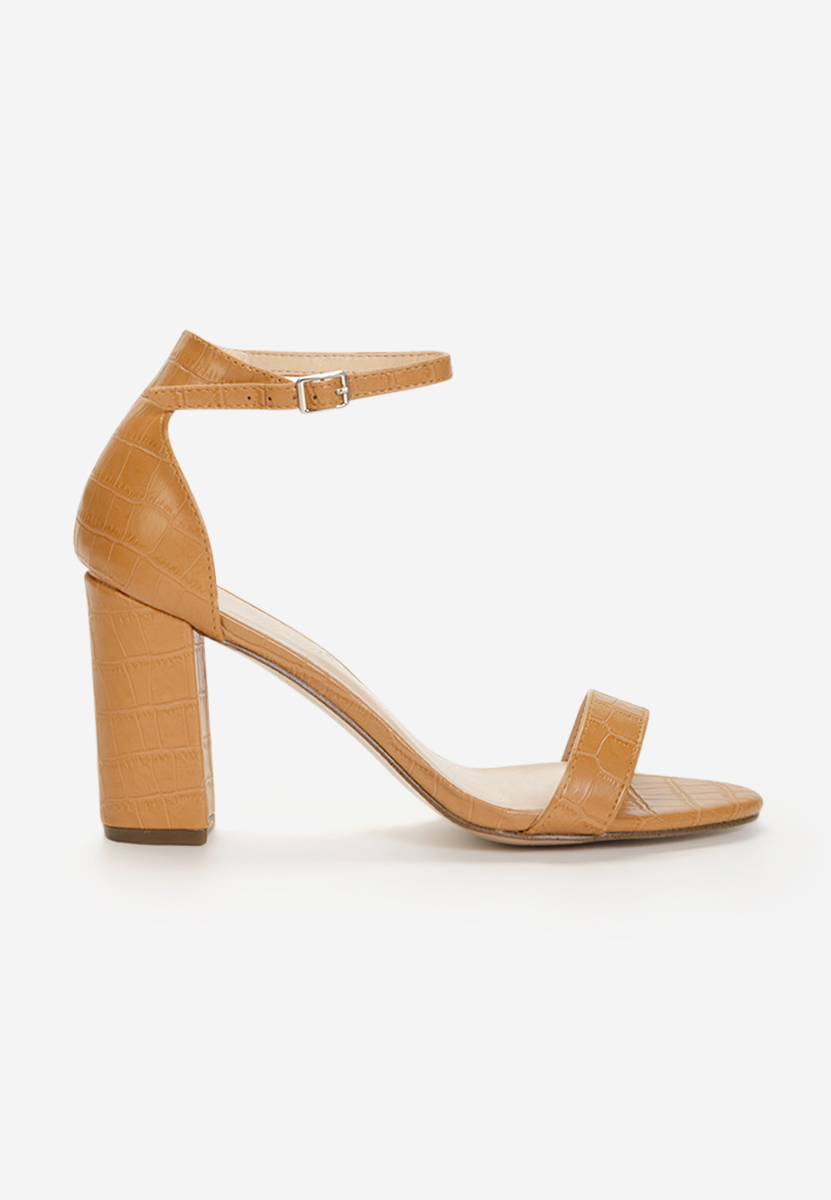 Sandali con tacco largo Leilana camel