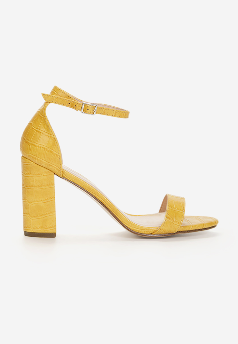Sandali con tacco largo Leilana gialle