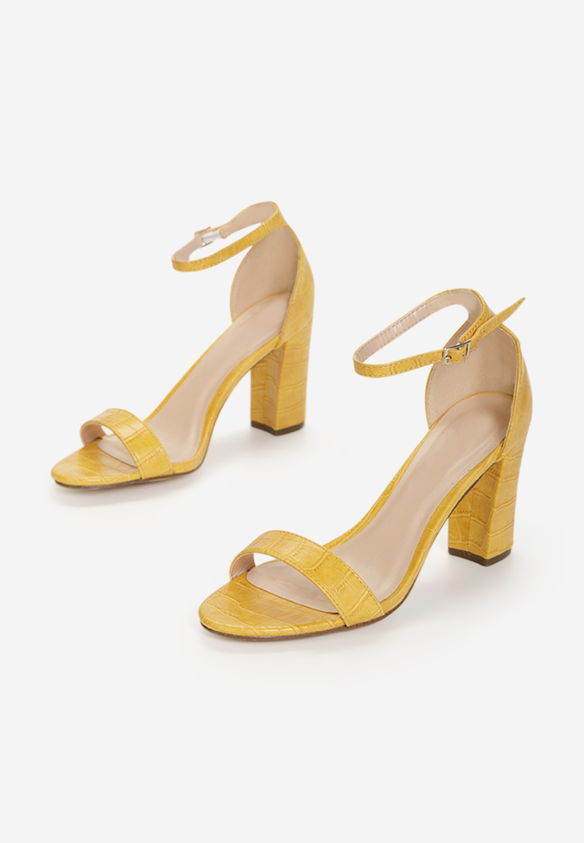 Sandali con tacco largo Leilana gialle