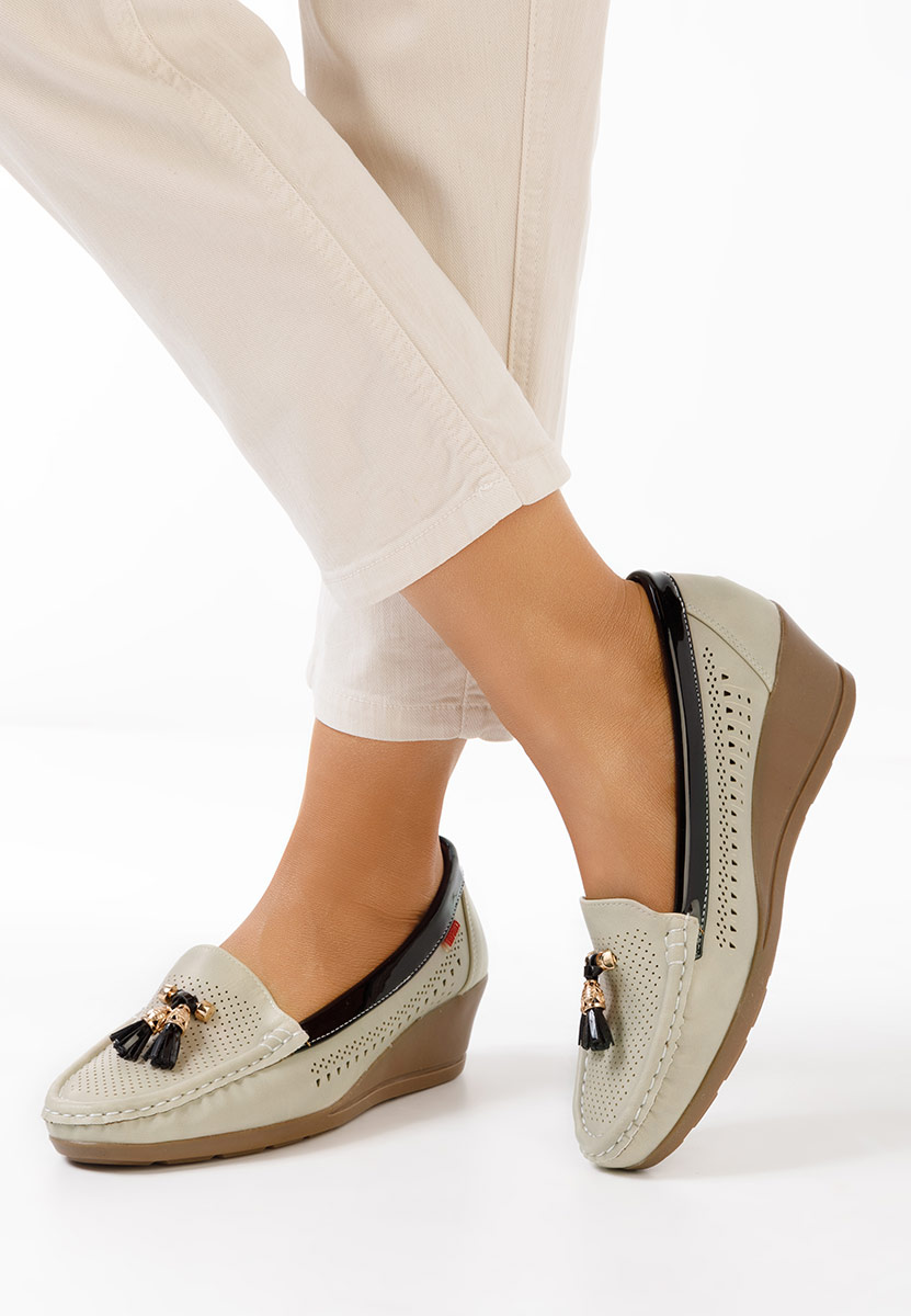 Mocassini donna platform Evomela beige