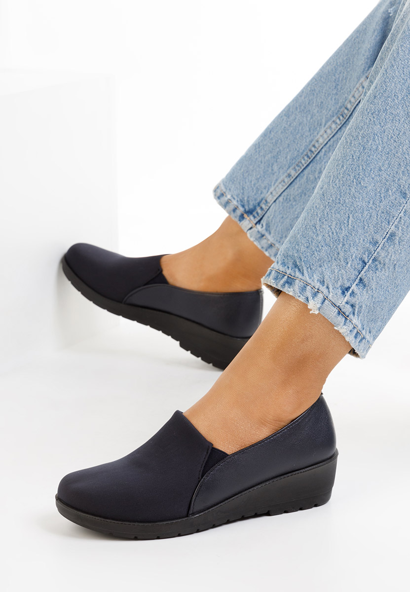 Mocassini donna platform Yanira Blu marine
