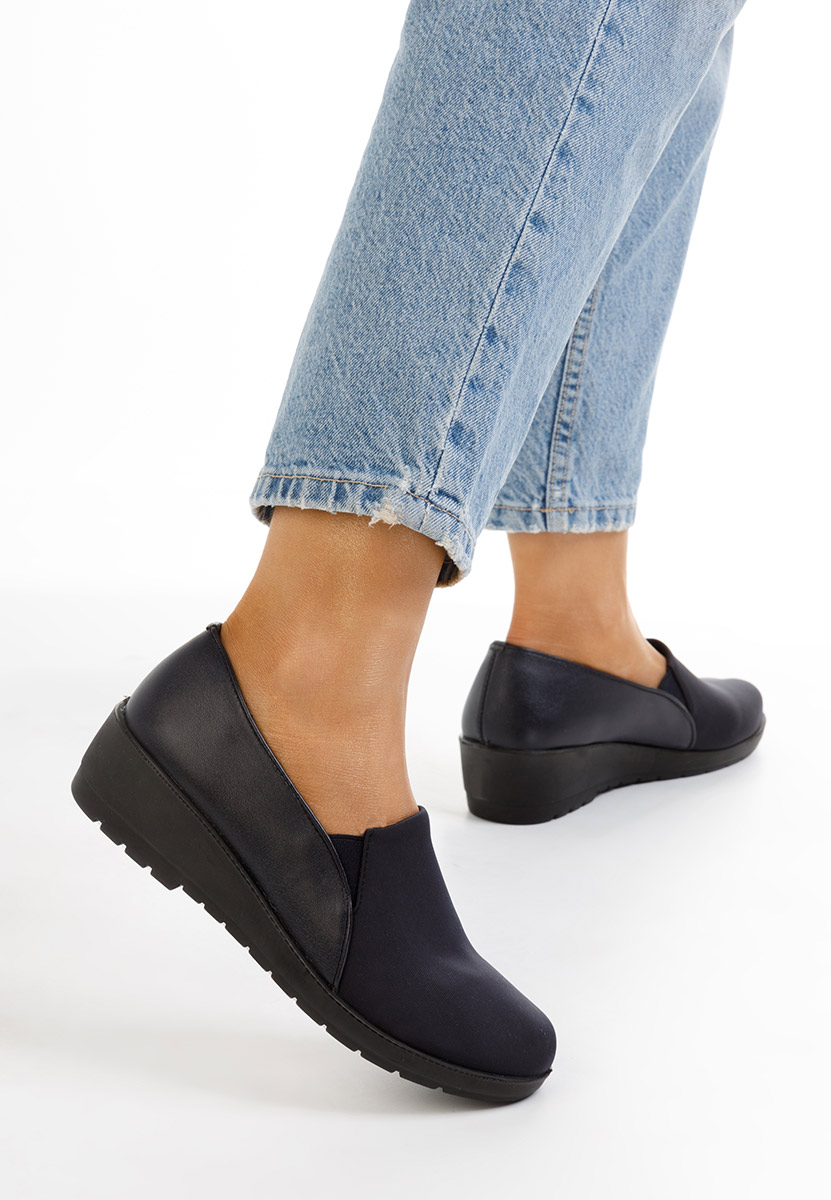 Mocassini donna platform Yanira Blu marine