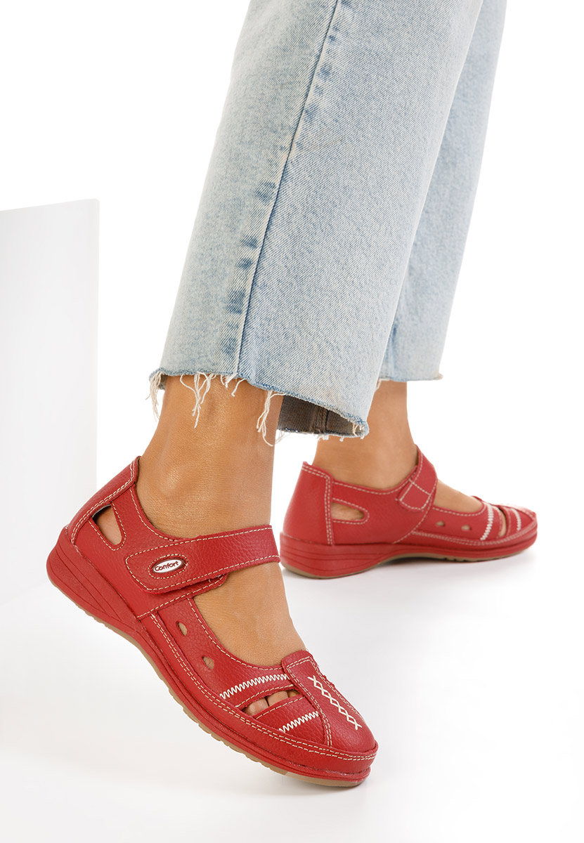 Ballerine cuoio rosso Deby