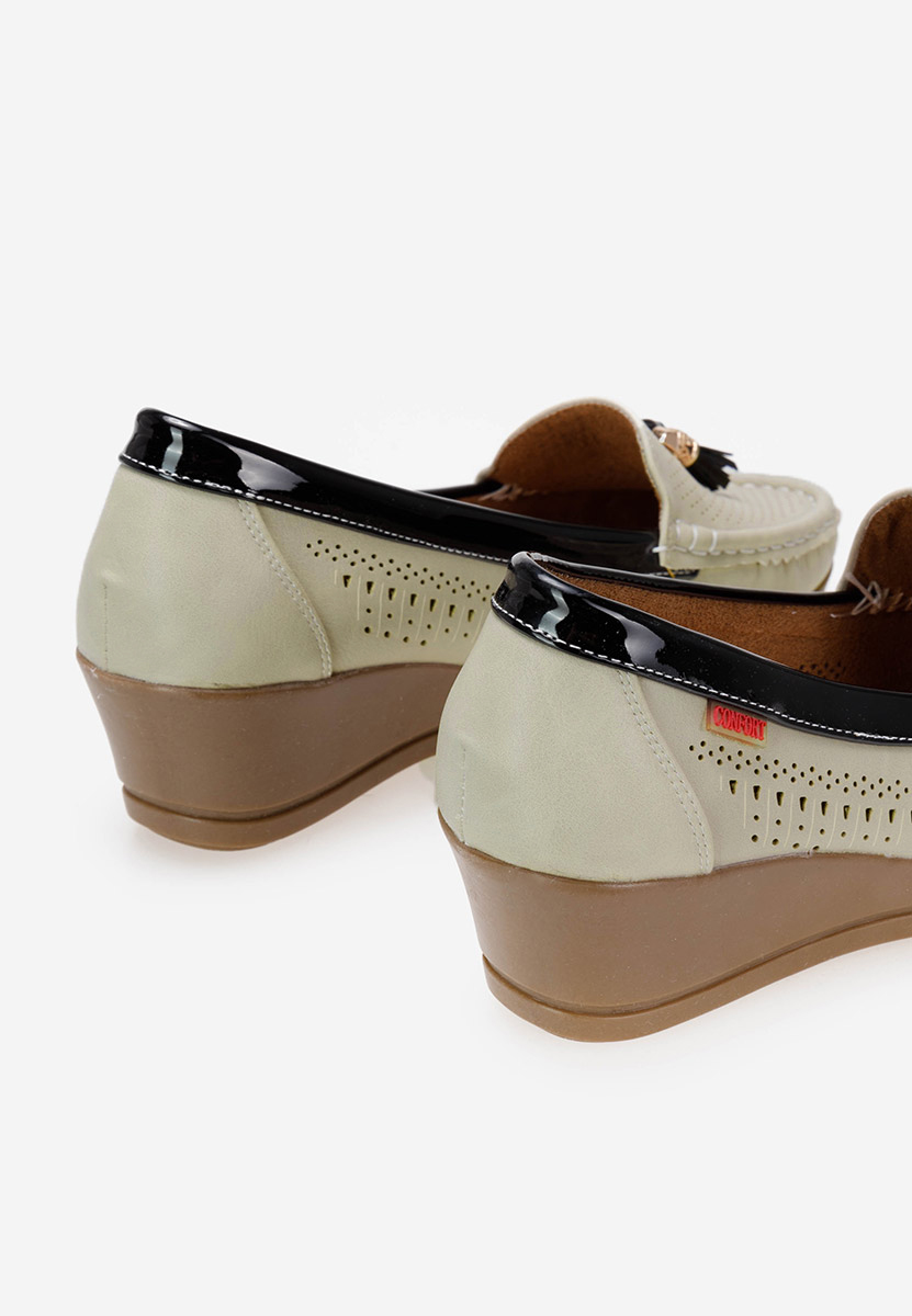 Mocassini donna platform Evomela beige