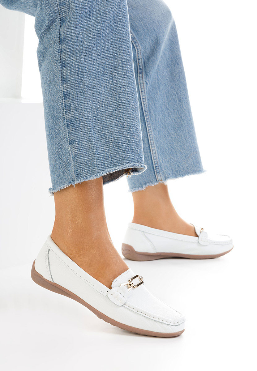 Mocassini donna pelle bianchi Celetina