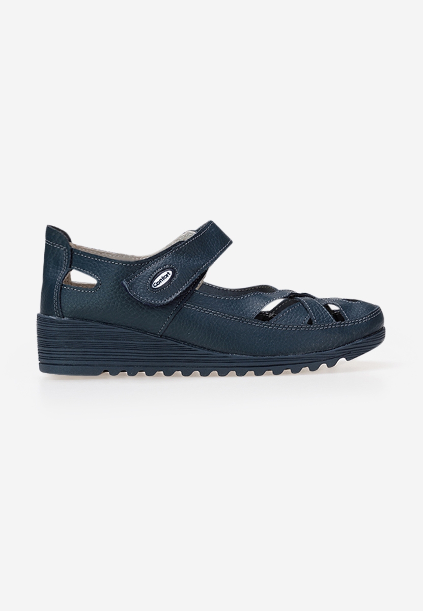 Ballerine cuoio Simisa blu marine