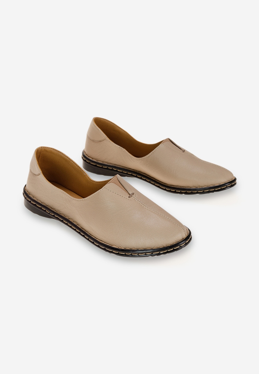 Mocassini donna pelle Beige Leocadia