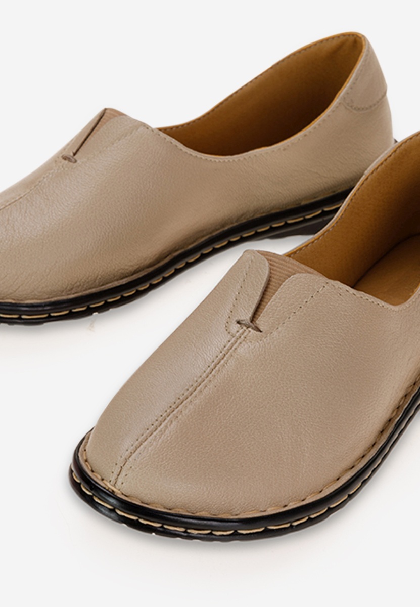 Mocassini donna pelle Beige Leocadia