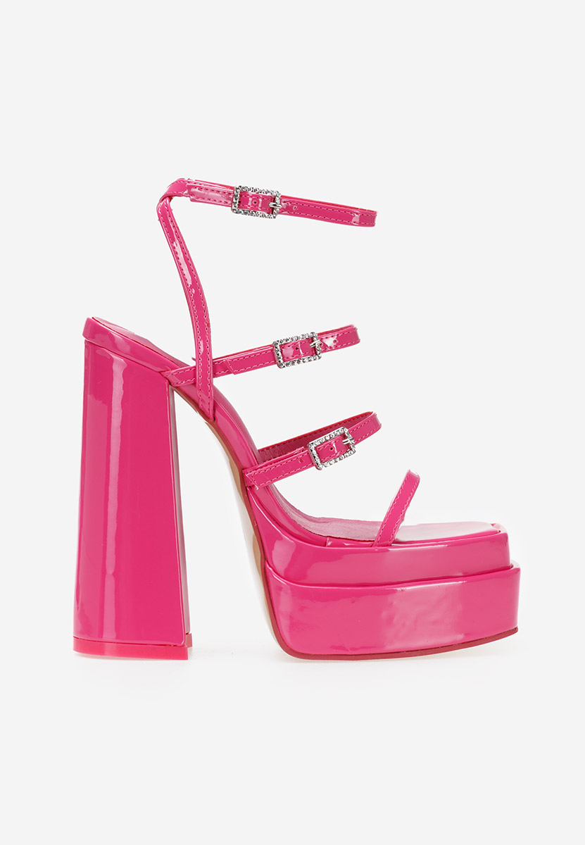 Sandali con tacco largo Dira Fucsia