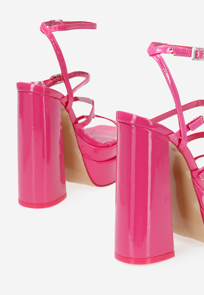 Sandali con tacco largo Dira Fucsia