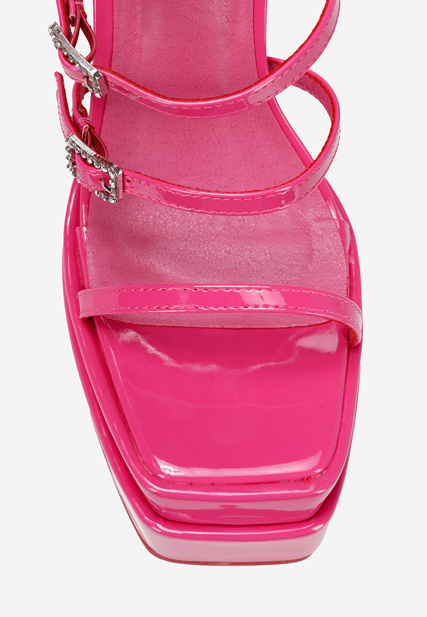 Sandali con tacco largo Dira Fucsia
