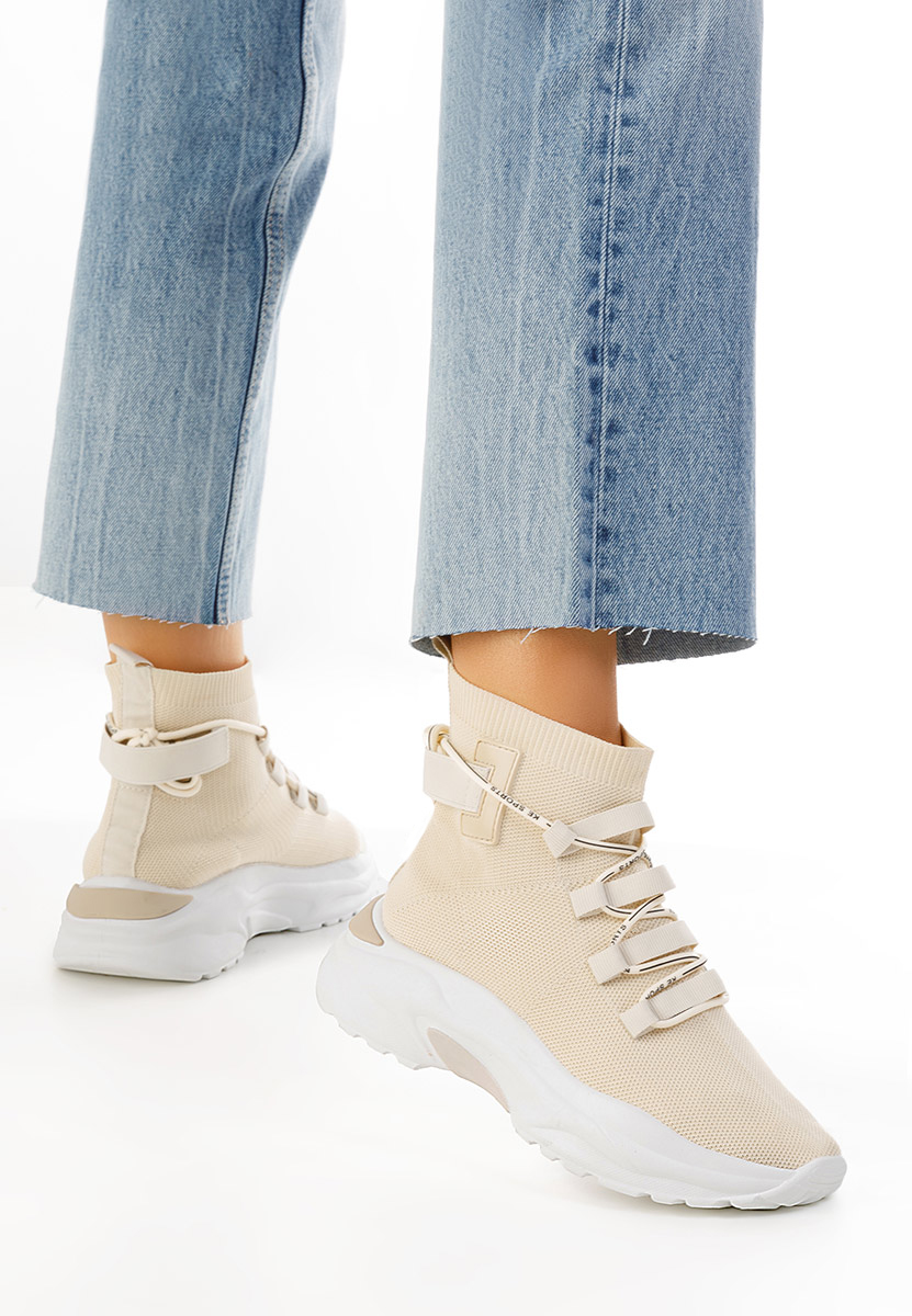 Sneakers donna alte Loving V2 beige