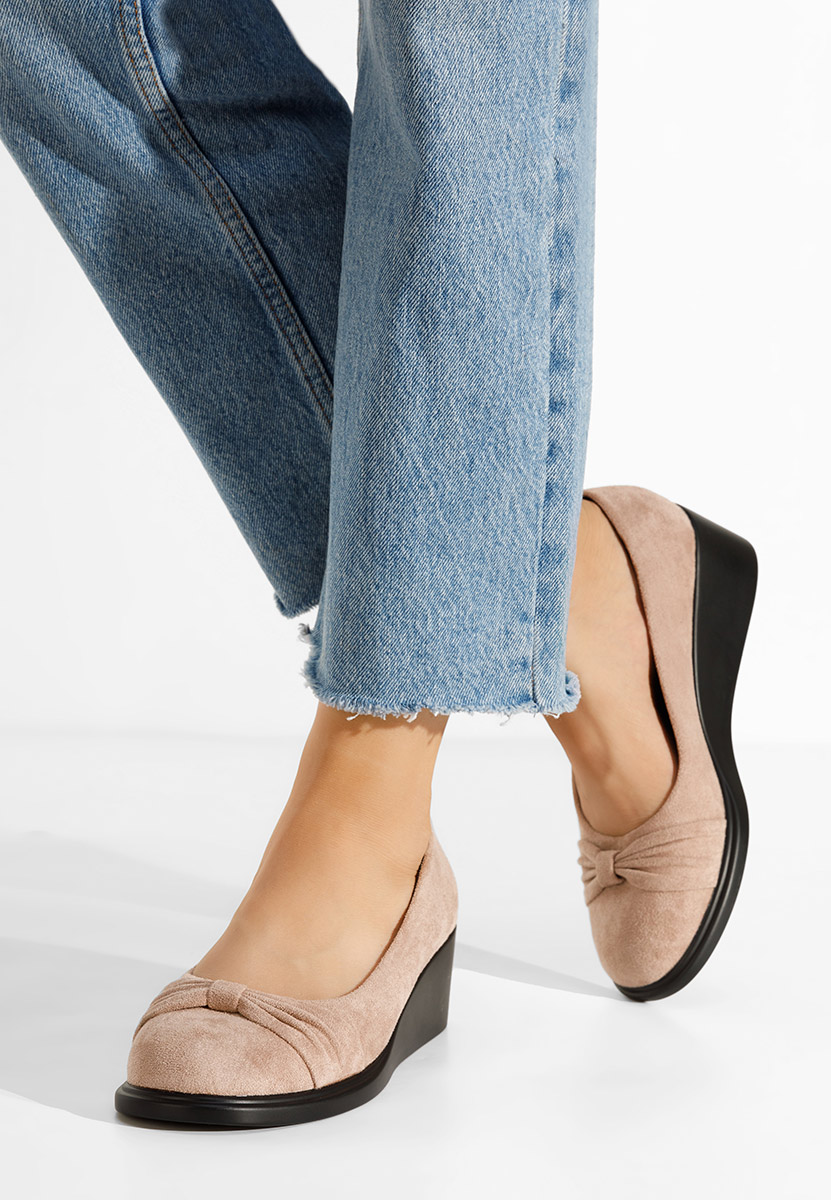 Scarpe con zeppa Fines cachi