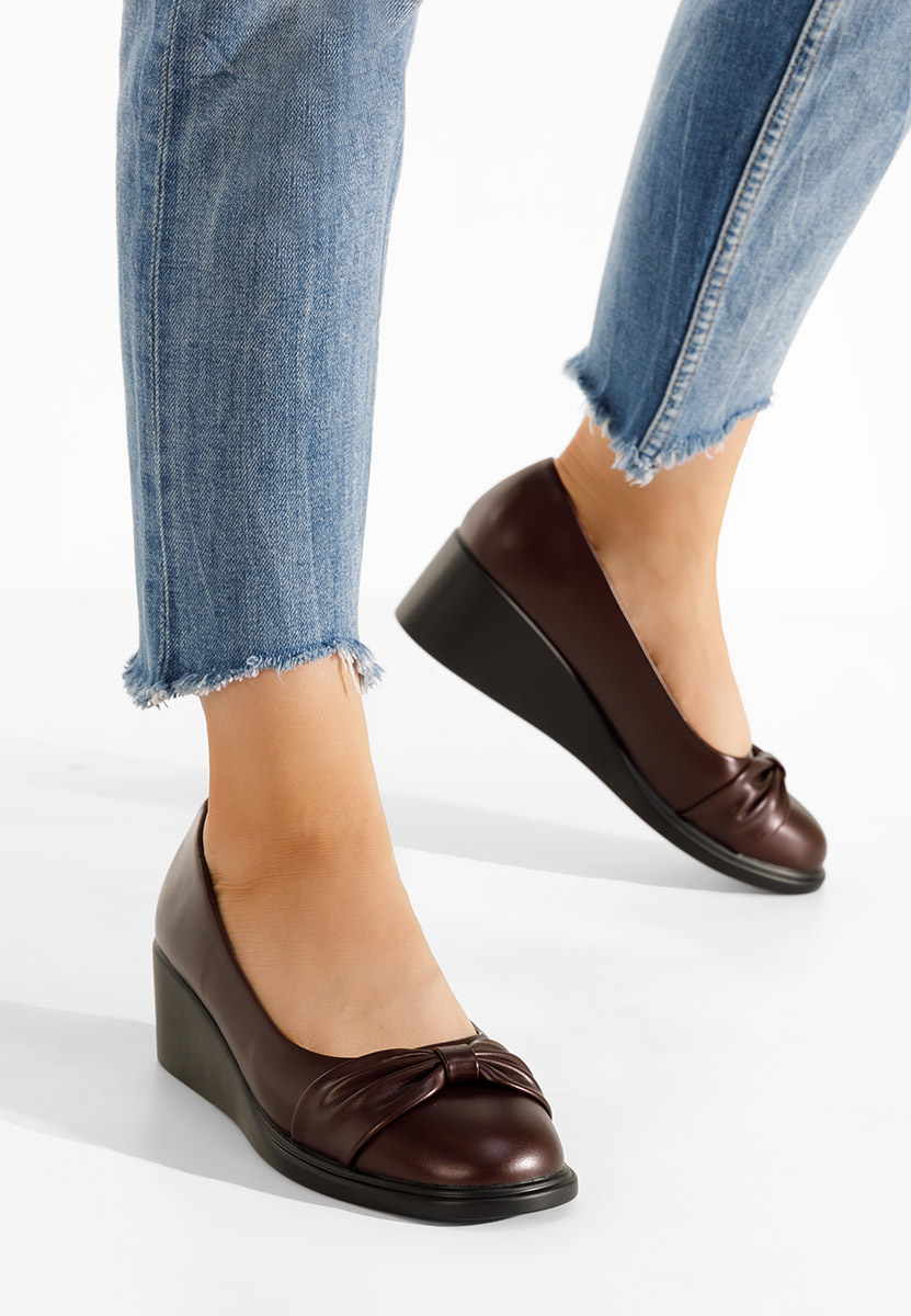 Scarpe con zeppa Fines granata