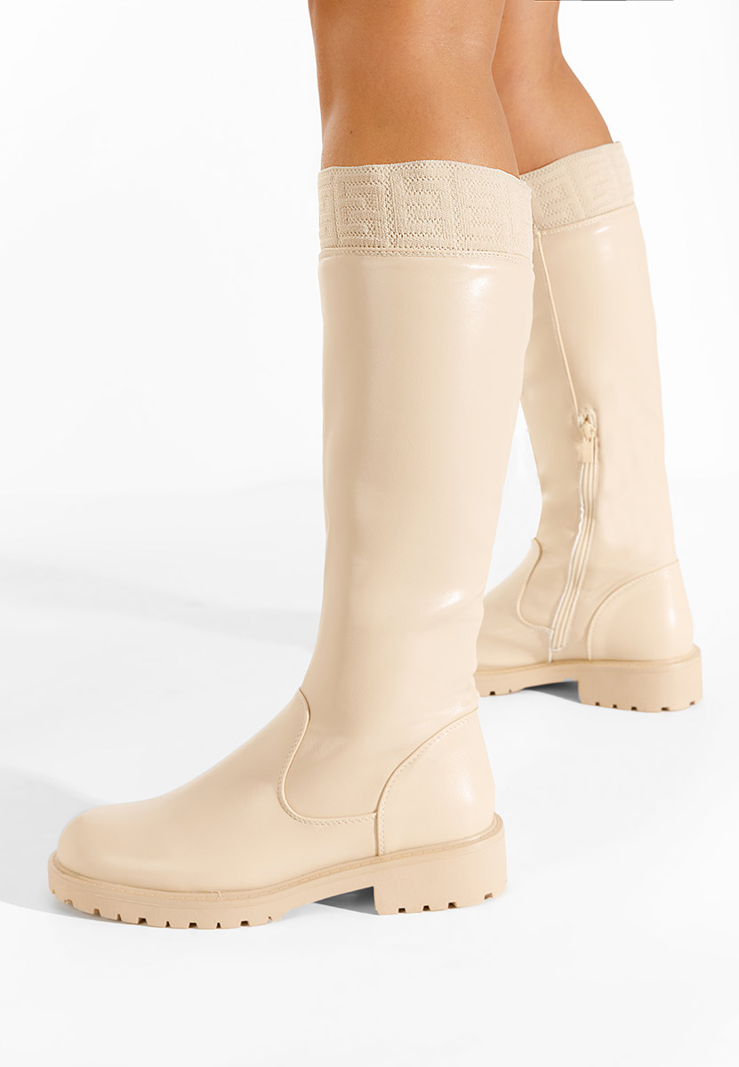 Stivali tacco basso Naya Beige