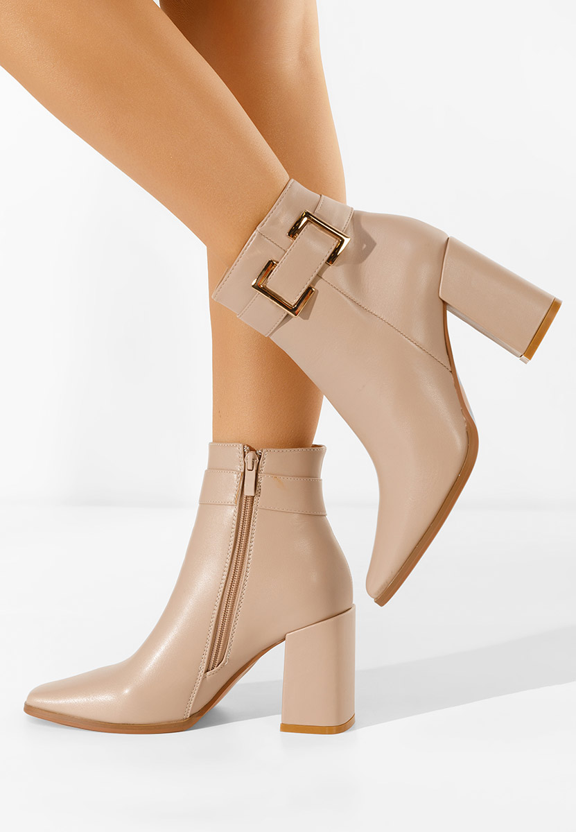 Tronchetti con tacco largo Penagria beige