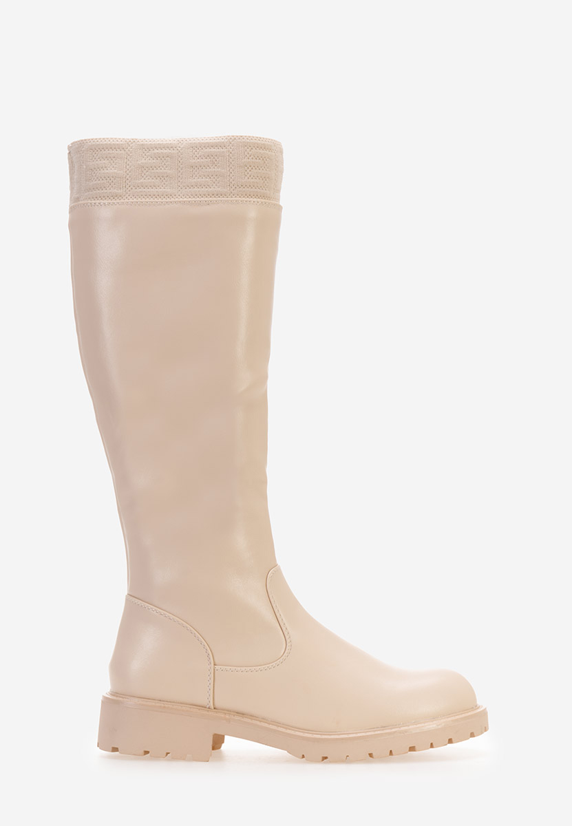 Stivali tacco basso Naya Beige