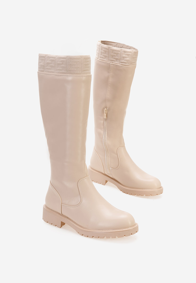 Stivali tacco basso Naya Beige