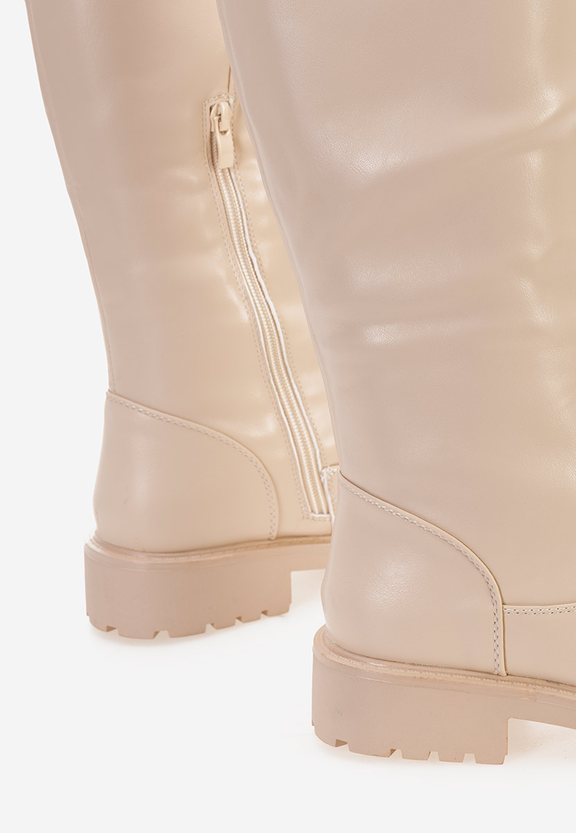 Stivali tacco basso Naya Beige