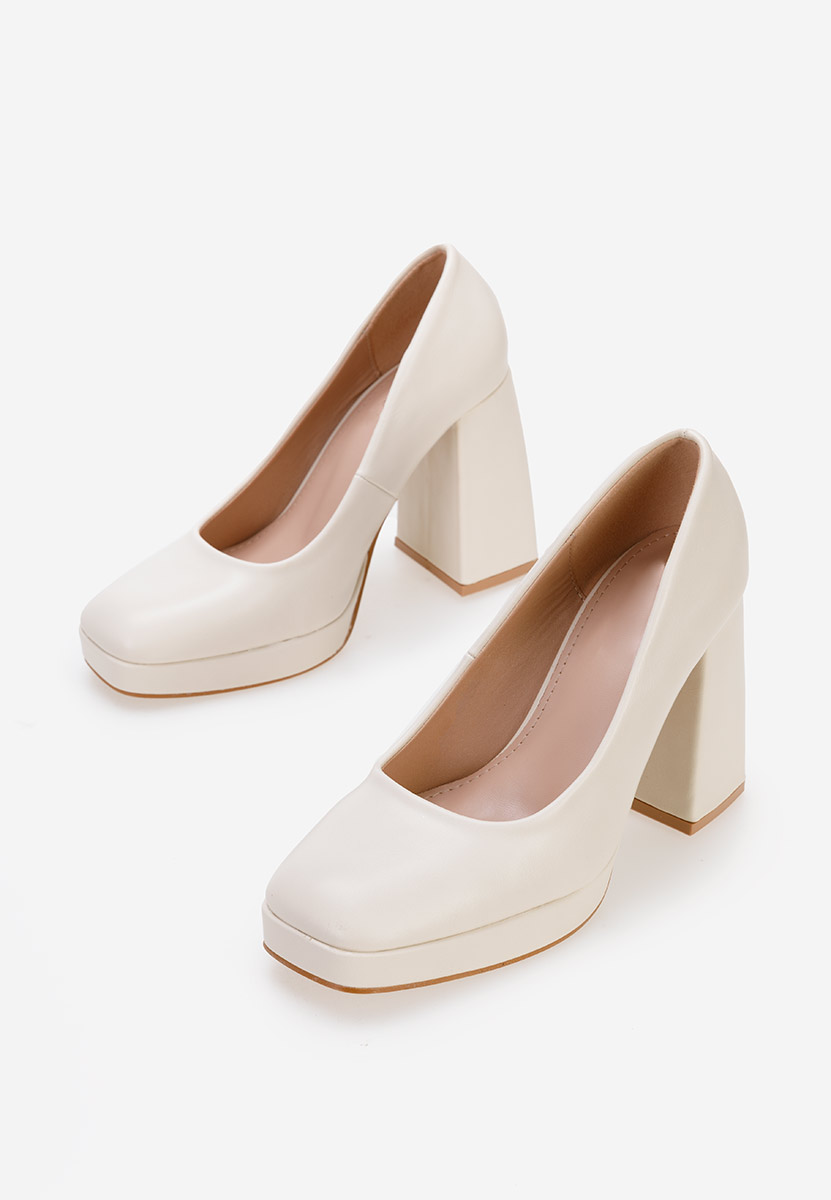 Décolleté tacco largo Meisa beige