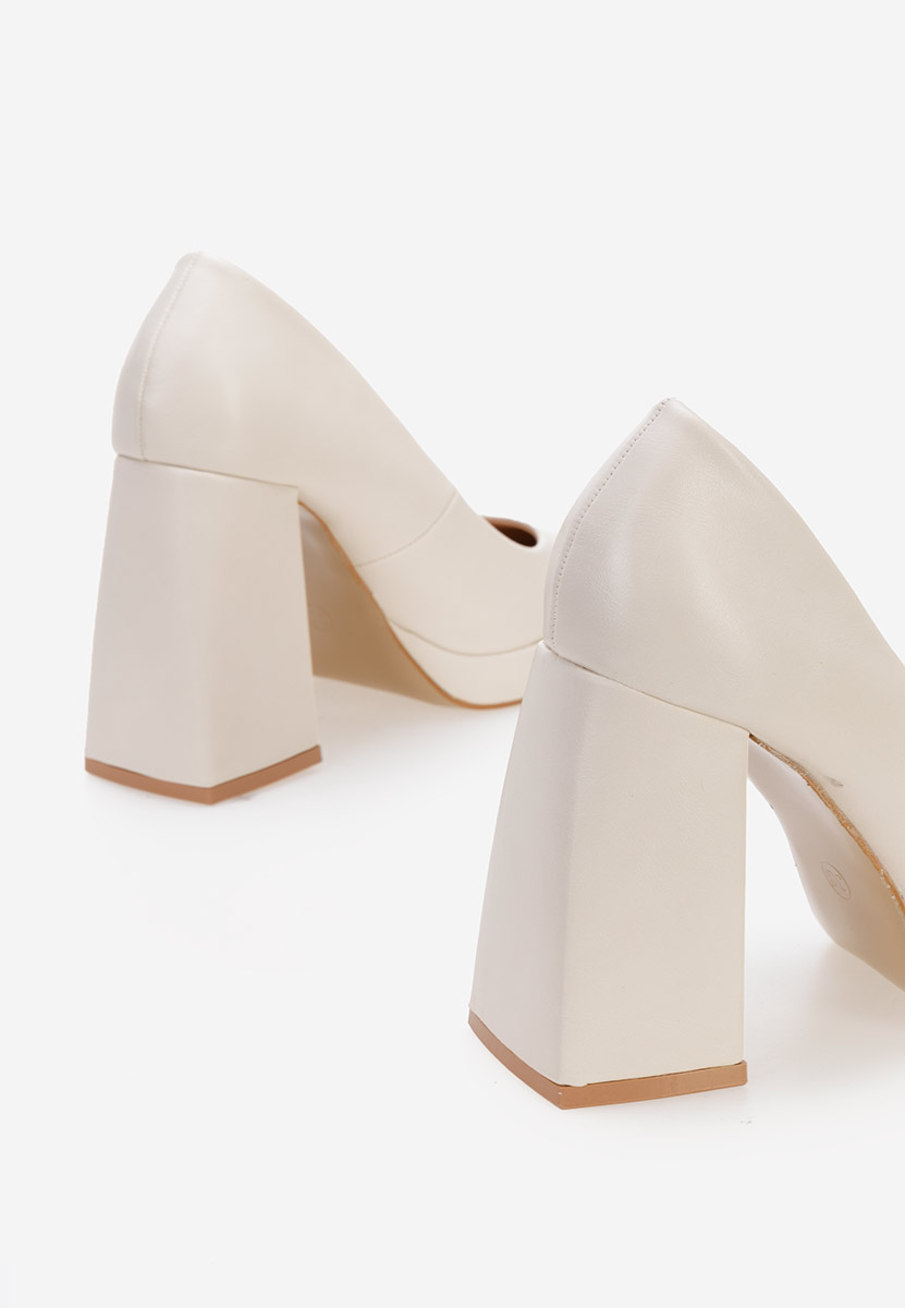 Décolleté tacco largo Meisa beige