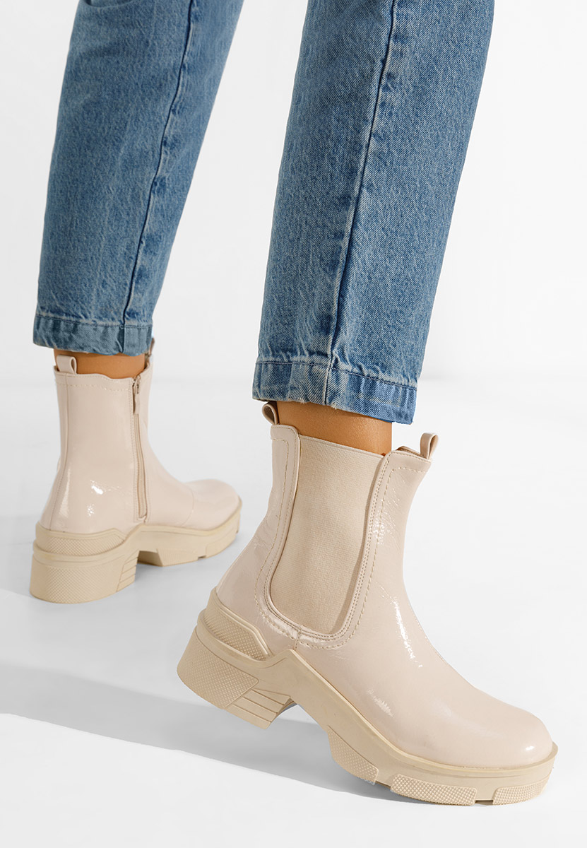 Stivaletto chelsea donna Huriana Beige