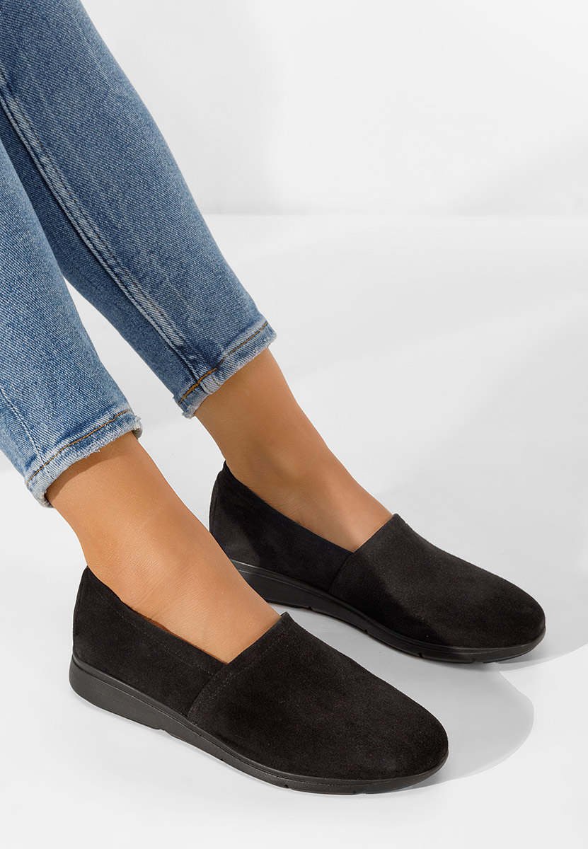 Scarpe basse donna pelle Guilena nero V2