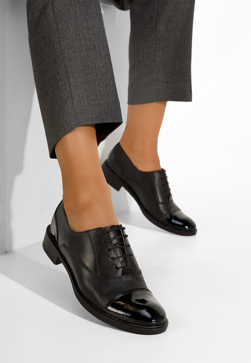 Scarpe oxford donna nero Genave V2