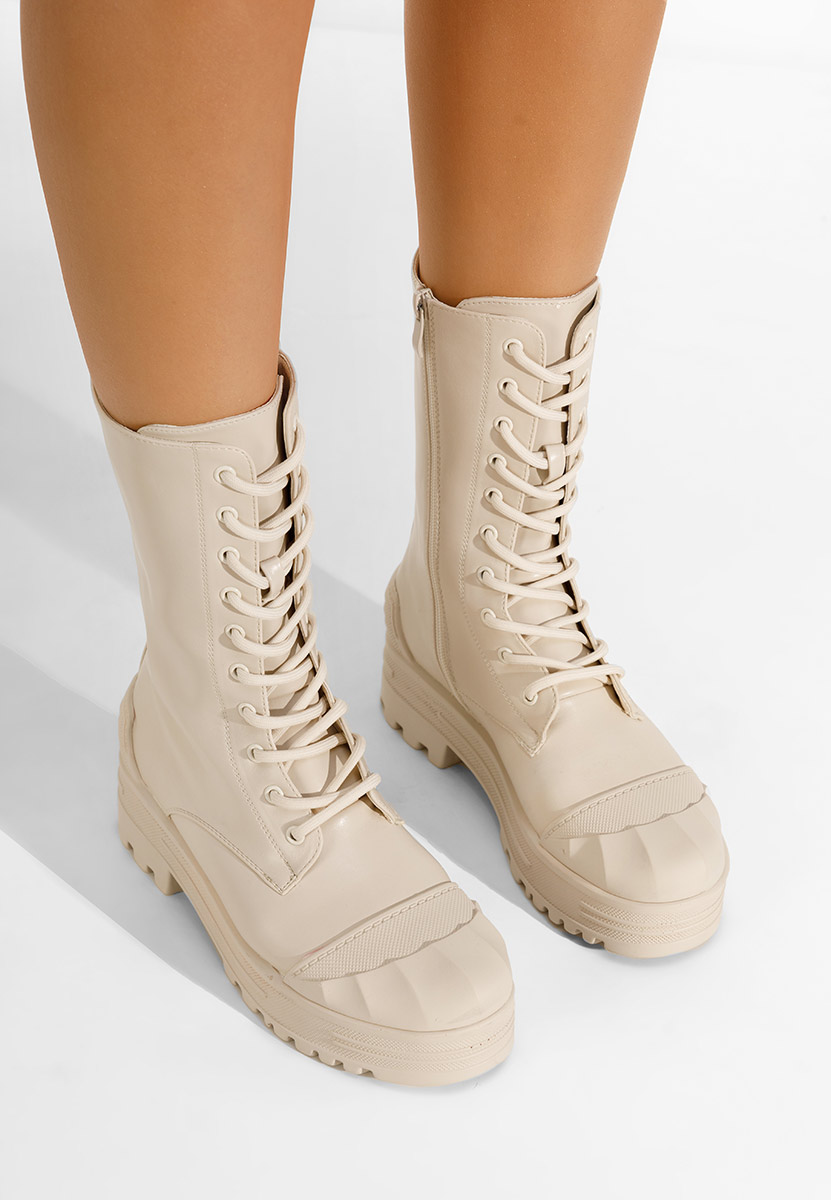 Anfibi platform Serrato beige