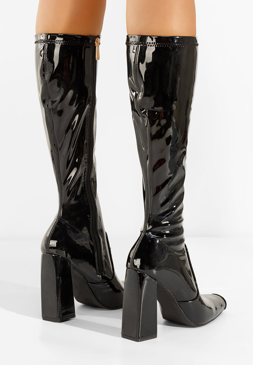 Stivali con tacco Anise nero v2